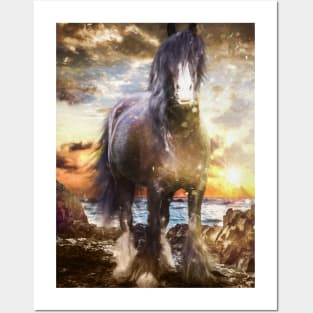 Horse Lover Gift | Horse in Beach Posters and Art